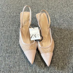 Zara nude Mid heel, Pointed shoe